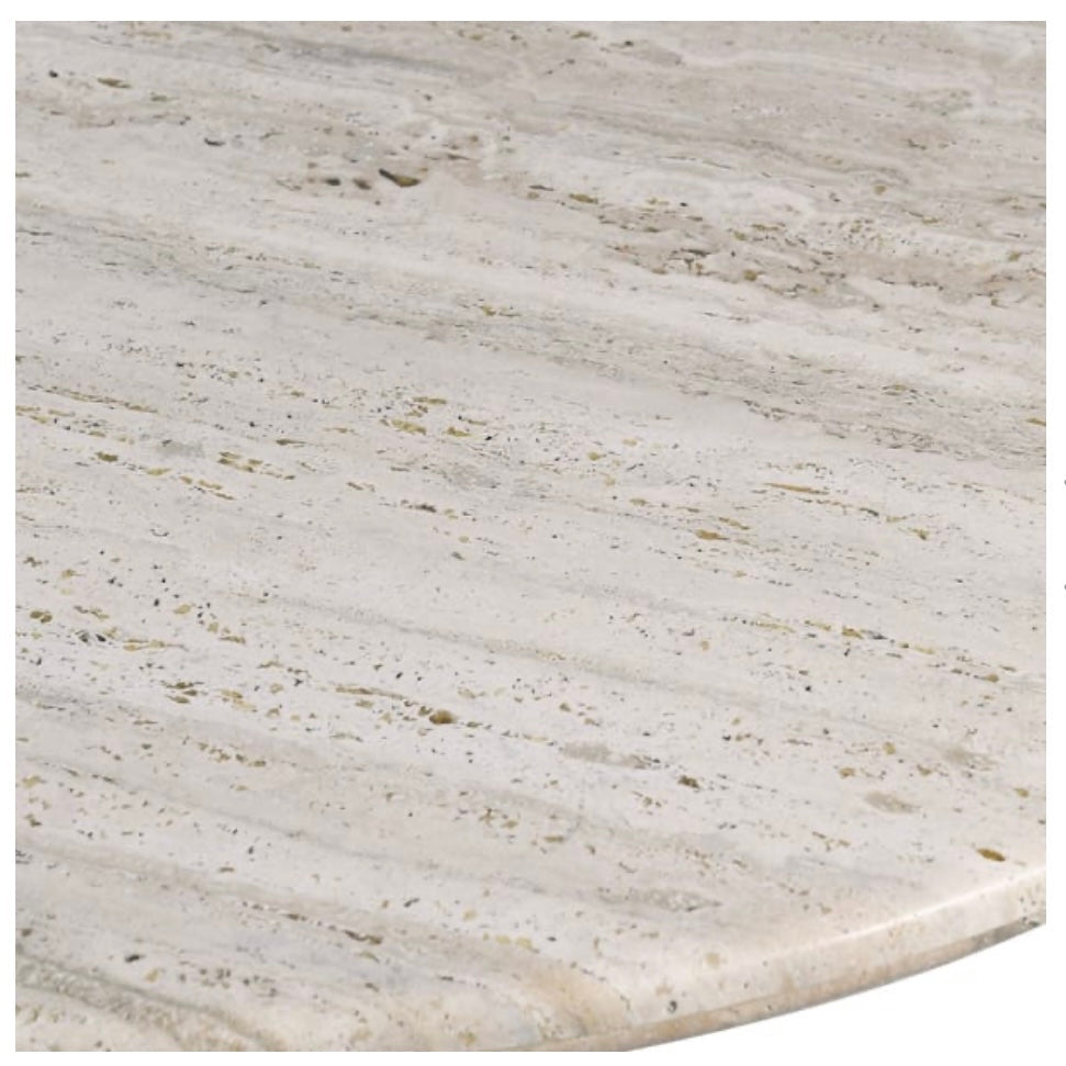 Travertine Ribbed Base Dining Table