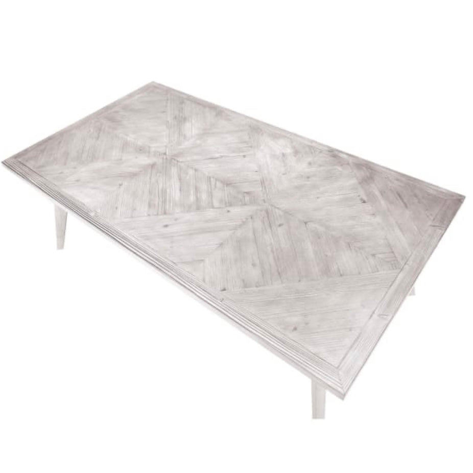 White Wash Parquet Dining Table